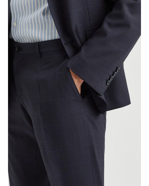 Dolce & Gabbana Blue Martini-Fit Checked Wool Suit for men