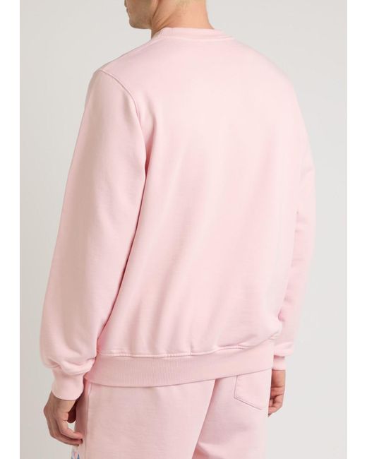 Casablancabrand Pink Logo-Appliquéd Cotton Sweatshirt for men