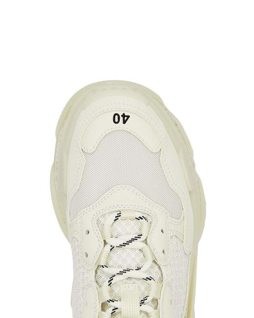 Balenciaga White Triple S Off- Panelled Sneakers