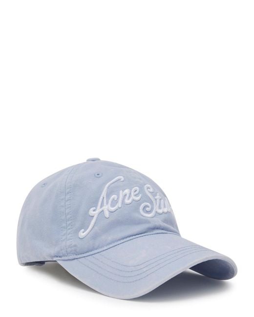 Acne Blue Logo-Embroidered Cotton Cap