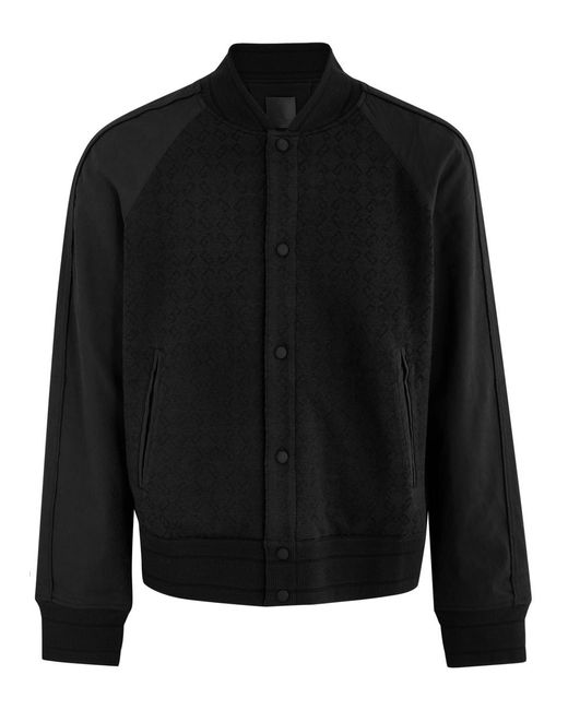 Givenchy Black Panelled Wool-Blend Varsity Jacket for men