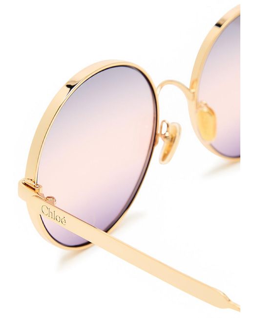 Chloé Pink Round-Frame Sunglasses
