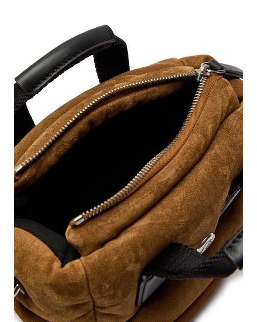 Moncler Brown Caradoc Micro Suede Cross-Body Bag