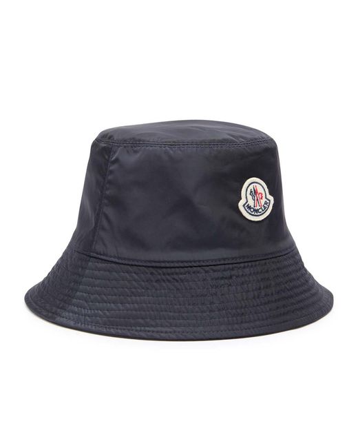 Moncler Blue Reversible Logo Stretch-Cotton And Nylon Bucket Hat for men