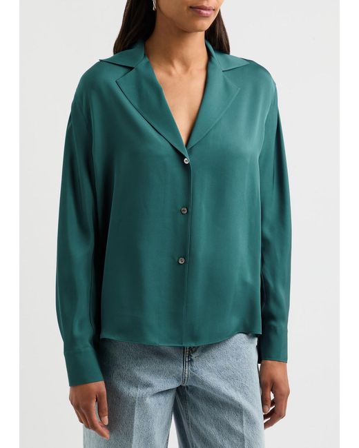 Vince Green Silk-Satin Blouse