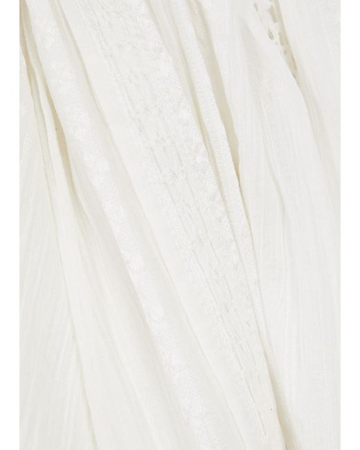 Isabel Marant White Janelle Cotton-Blend Gauze Blouse