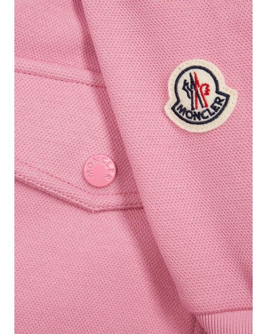 Moncler Pink Piqué Cotton-blend Mini Dress