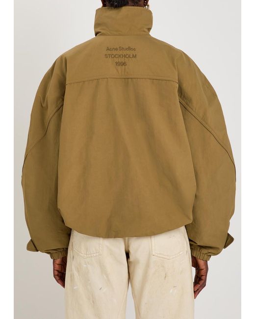 Acne Natural Logo-Embroidered Poplin Jacket