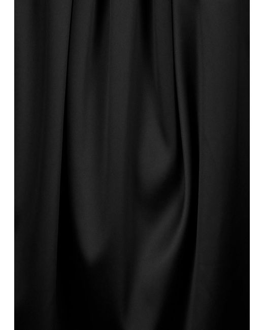 Ganni Black Satin Maxi Dress