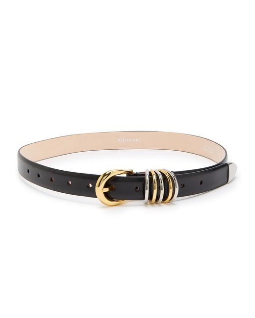 DEHANCHE Black Hollyhock Mix Leather Belt