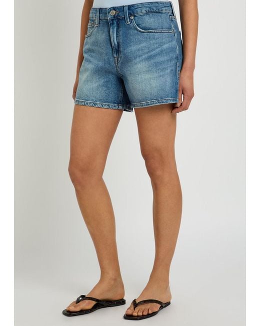GOOD AMERICAN Blue Good Everyday Stretch-Denim Shorts