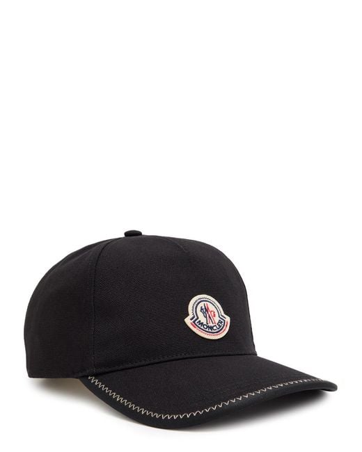 Moncler Black Logo-Appliquéd Canvas Cap for men