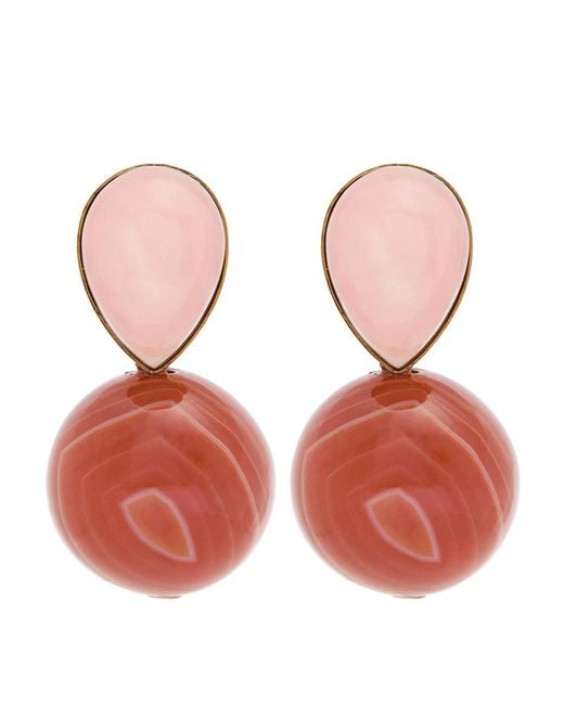 Jennifer Behr Pink Allison 18Kt-Plated Drop Earrings