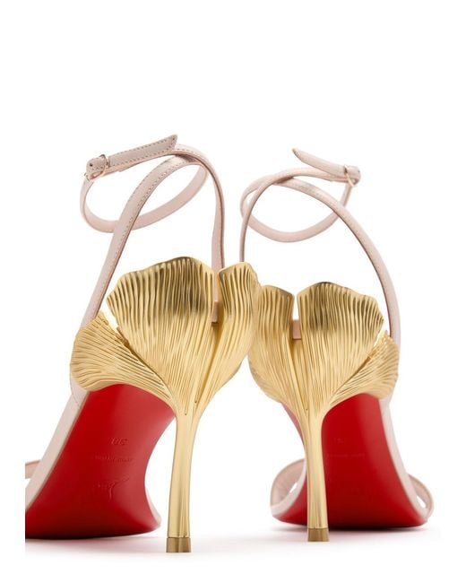 Christian Louboutin Natural Ginko Girl 85 Leather Sandals