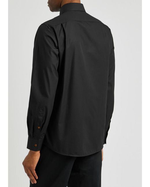 Vivienne Westwood Black Krall Logo-embroidered Cotton Shirt for men