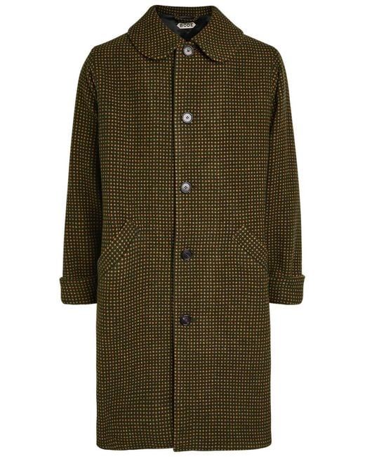 Bode Green Hedgerow Polka Dot-Jacquard Wool Coat for men