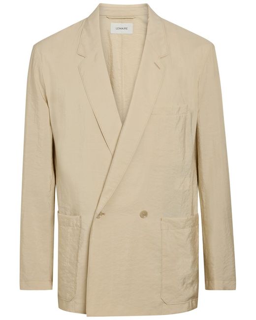 Lemaire Natural Double-Breasted Silk-Blend Jacket for men