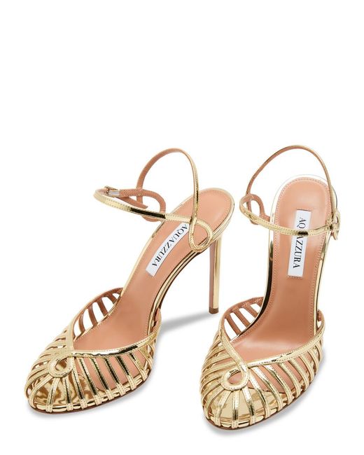Aquazzura Sweet Surrender 105 Metallic Leather Pumps