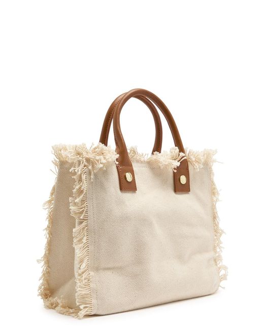 Melissa Odabash Natural Porto Cervo Canvas Top Handle Bag