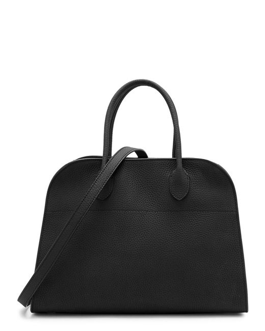 The Row Black Soft Margaux 12 Leather Top Handle Bag
