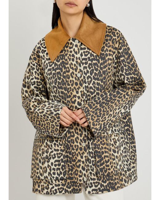 Ganni Multicolor Print Canvas Jacket
