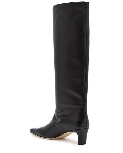 Staud Black Wally Leather Knee-High Boots