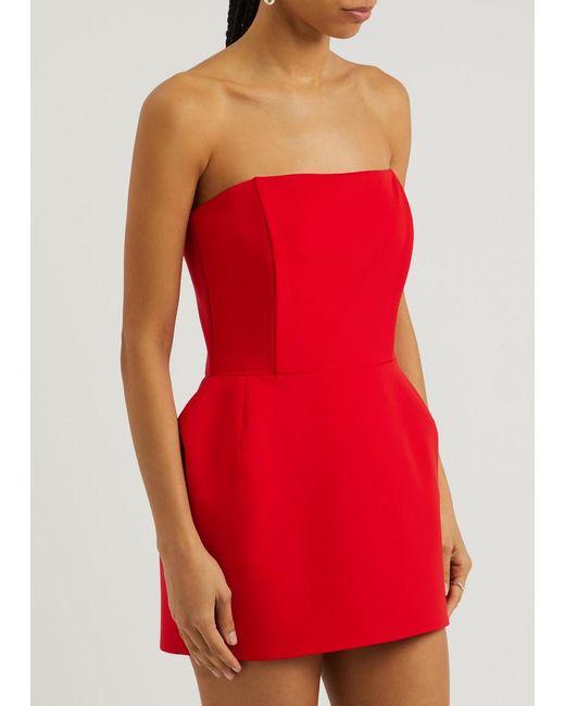 Magda Butrym Red Strapless Stretch-Jersey Mini Dress