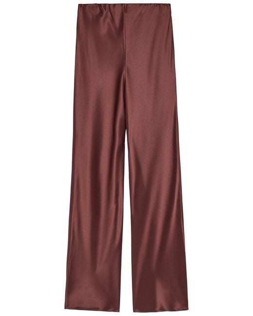 Shona Joy Purple Savanna Straight-Leg Satin Trousers