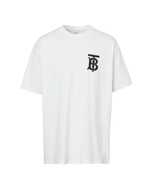 Burberry White Tb Monogram T-shirt for men