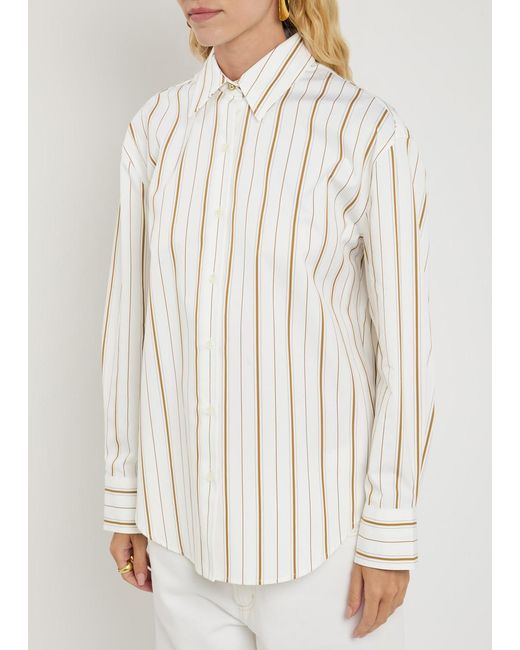 Rag & Bone White Jessica Striped Cotton-Poplin Shirt