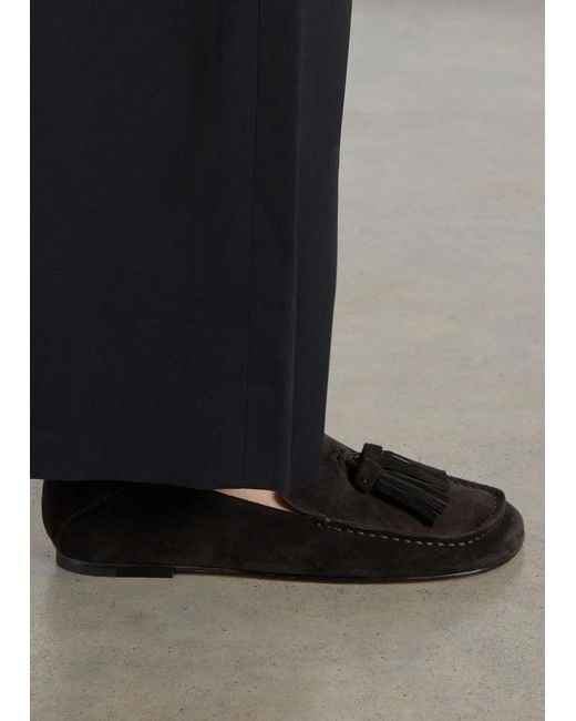 Dear Frances Black Drew Tassel Suede Loafers