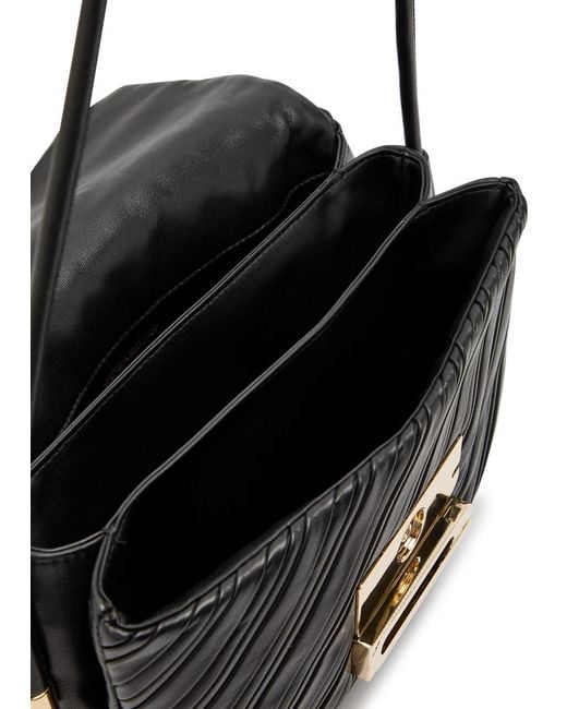 Victoria Beckham Black Dorian Textured Leather Shoulder Bag