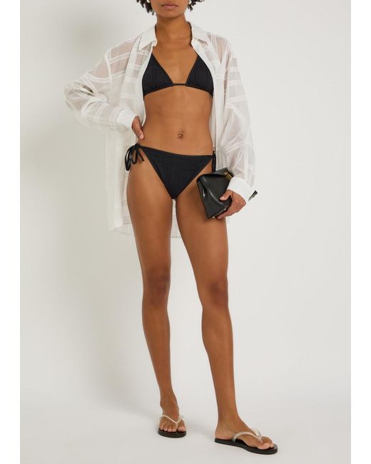 Totême  Black Monogram Pointelle Bikini Briefs