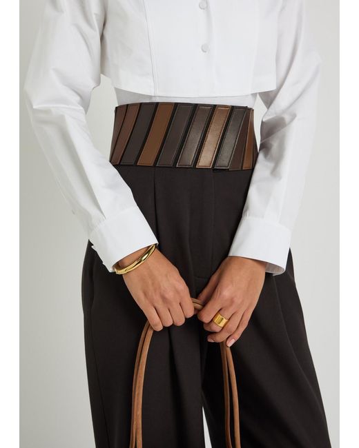 Alaïa Black Panelled Belted Wool Trousers