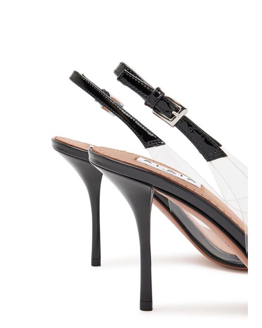 Alaïa Metallic Le Coeur 90 Patent Leather Slingback Pumps