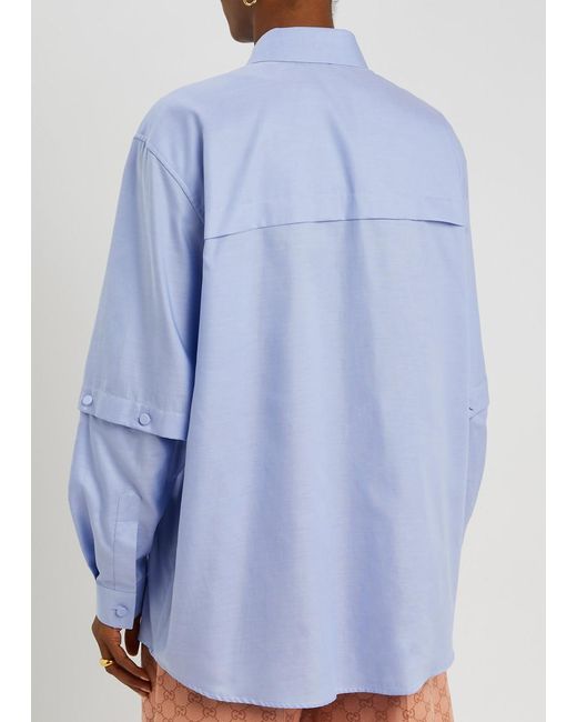 Gucci Blue Cotton Oxford Shirt