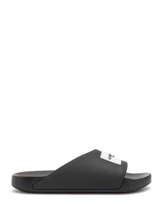 Givenchy Black Logo Rubber Sliders for men