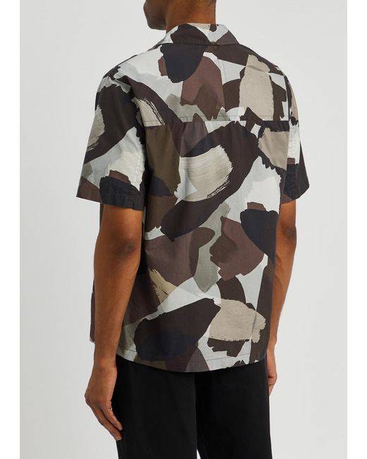 Norse Projects Black Mads Camouflage-print Cotton Poplin Shirt for men