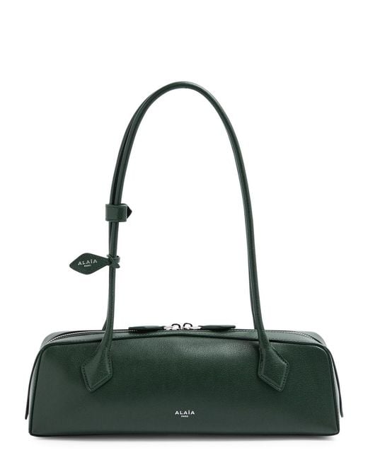 Alaïa Green Le Teckel Medium Grained Leather Shoulder Bag