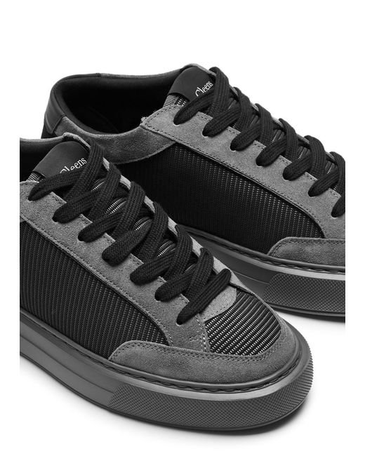 Cleens Black Luxor Panelled Mesh Sneakers for men