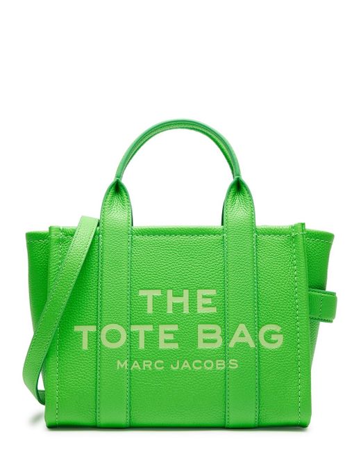 Marc Jacobs Green The Tote Mini Grained Leather Tote
