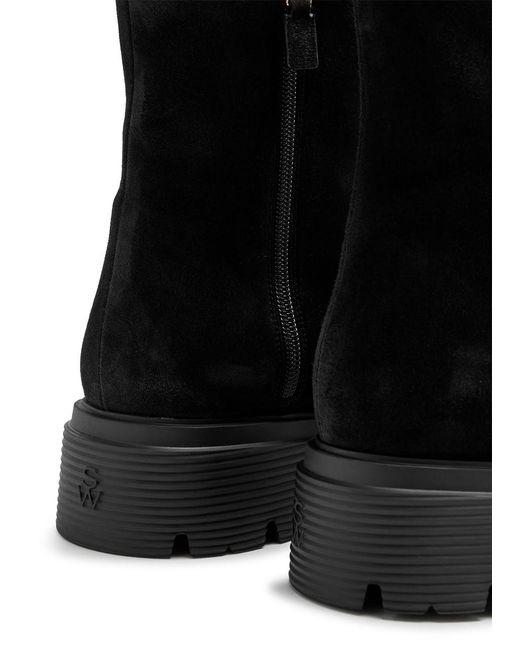 Stuart Weitzman Black Hudson Suede Chelsea Boots