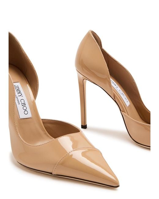 Jimmy Choo Pink Brigitte 100 Patent Leather Pumps