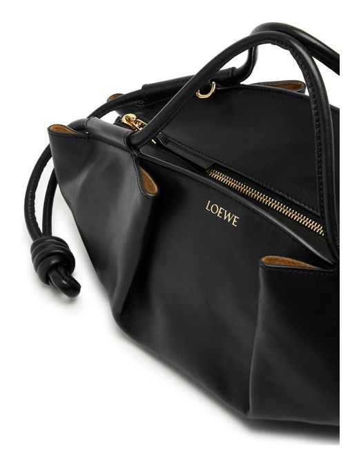 Loewe Black Paseo Small Leather Top Handle Bag