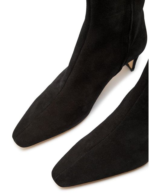 Staud Black Wally Suede Ankle Boots