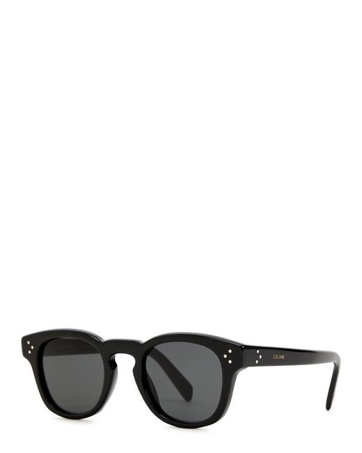 Céline Black Round-frame Sunglasses , Designer-stamped Arms, 100% Uv Protection