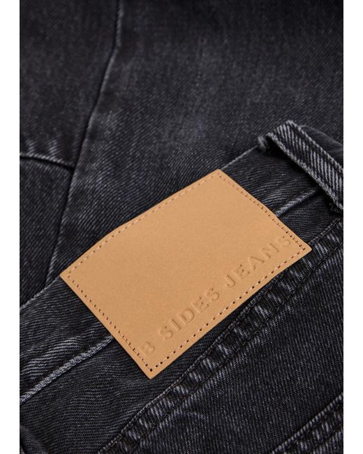 B Sides Blue Slim Lasso Structured Barrel-Leg Jeans