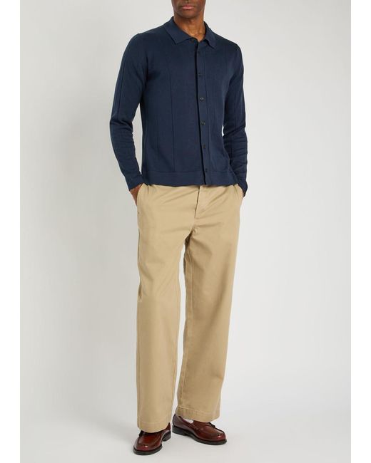 John Smedley Blue Floyd Cotton Cardigan for men
