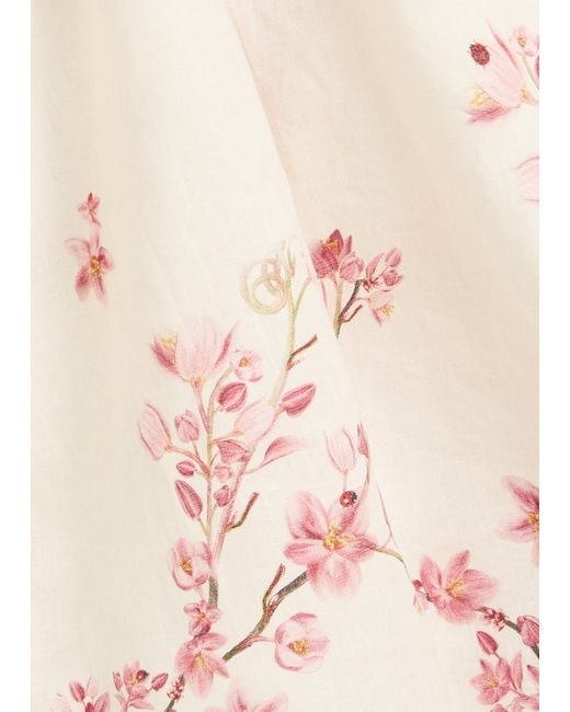 Agua Bendita Multicolor Lirica Floral-Print Linen Maxi Skirt