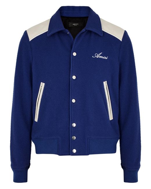 Amiri Western Blue Wool-blend Varsity Jacket for Men - Lyst